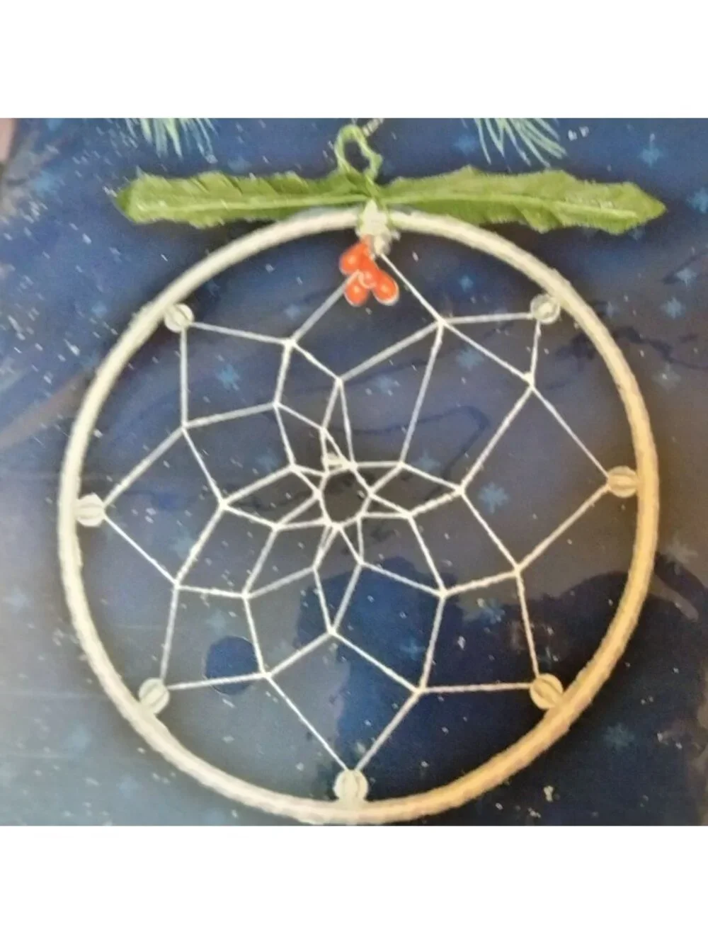 Dreamcatcher Christmas Ornament Bead Holly Accents